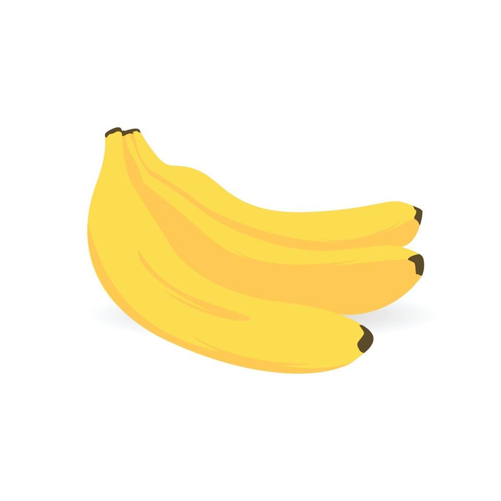 Bananes fraîches fruits sains isolés sur fond blanc vecteur