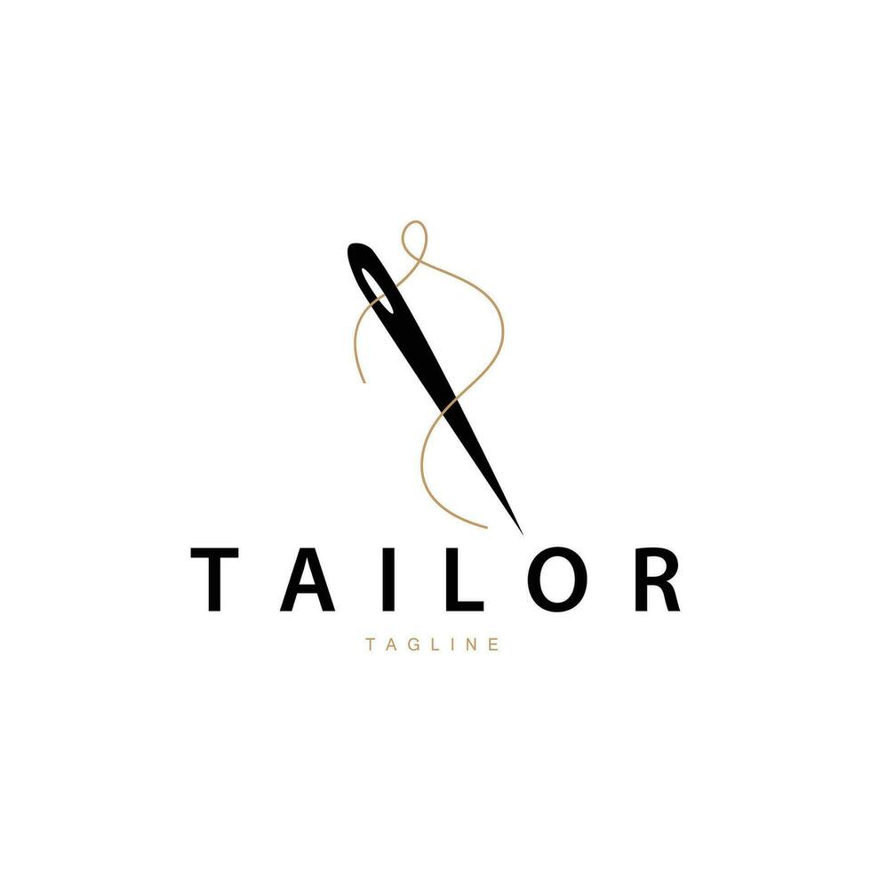 tailleur logo, aiguille et fil vecteur illustration conception