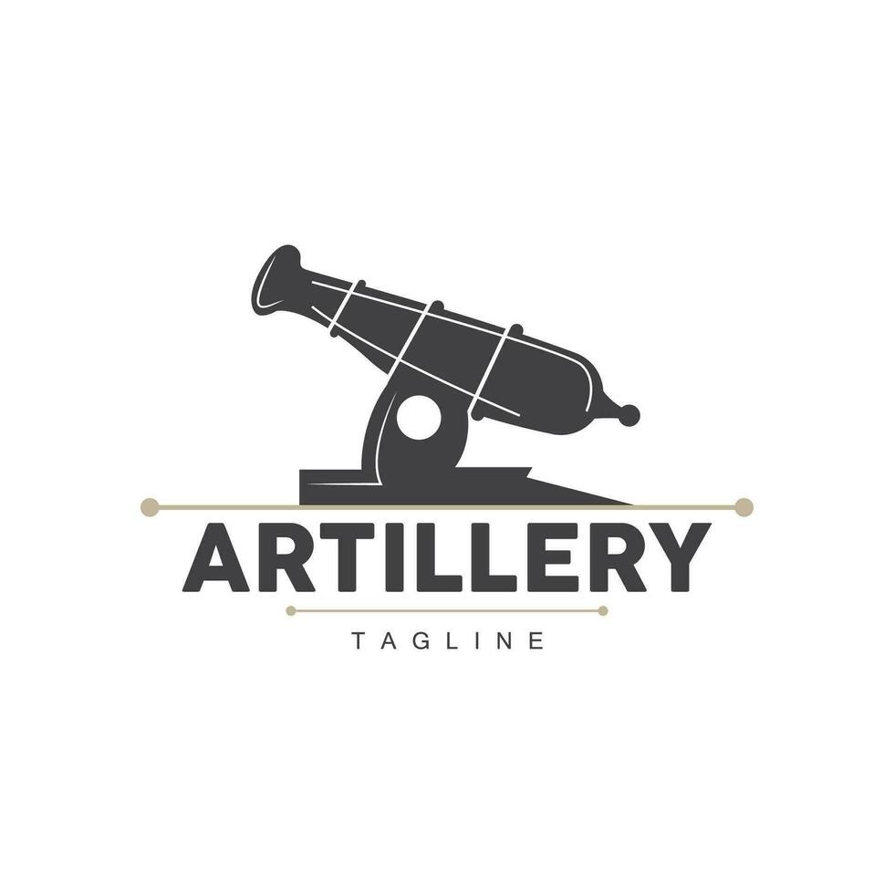 canon logo, armée artillerie arme conception vecteur illustration silhouette
