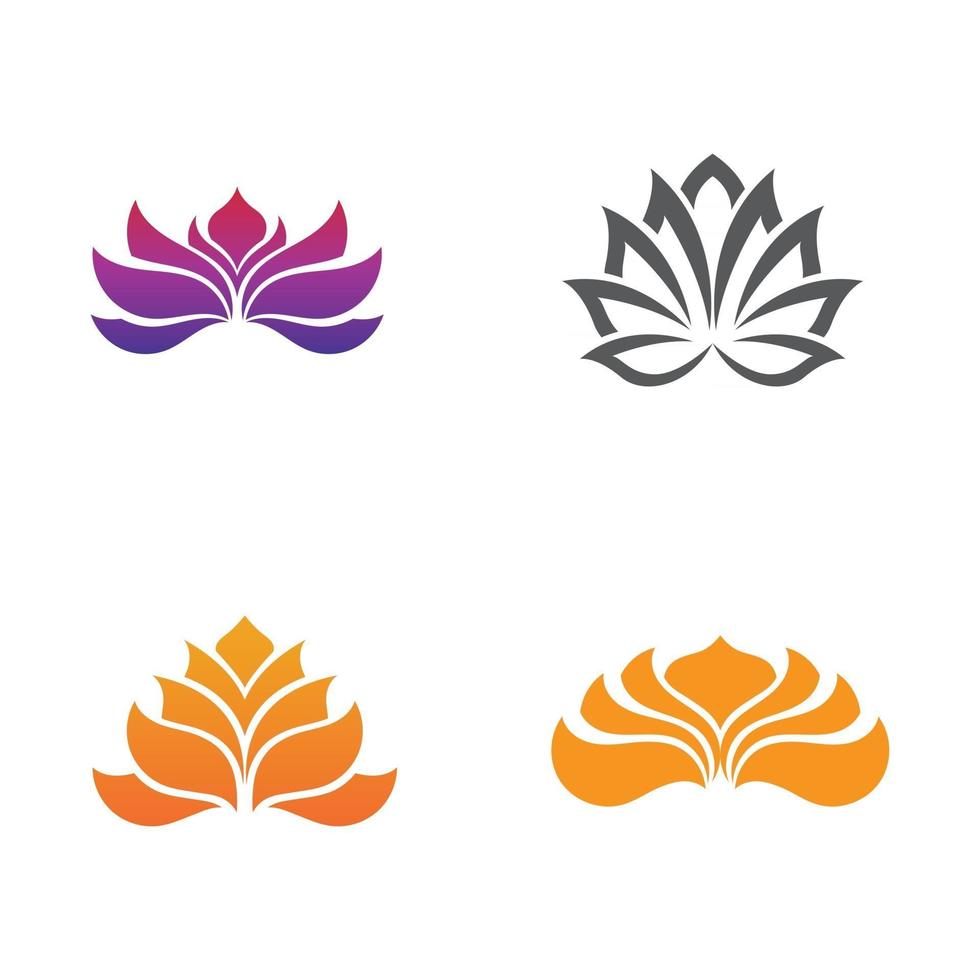 modèle de logo de conception de fleurs de lotus vecteur