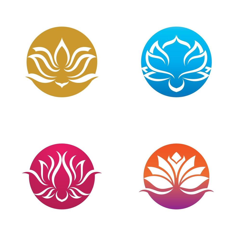 modèle de logo de conception de fleurs de lotus vecteur