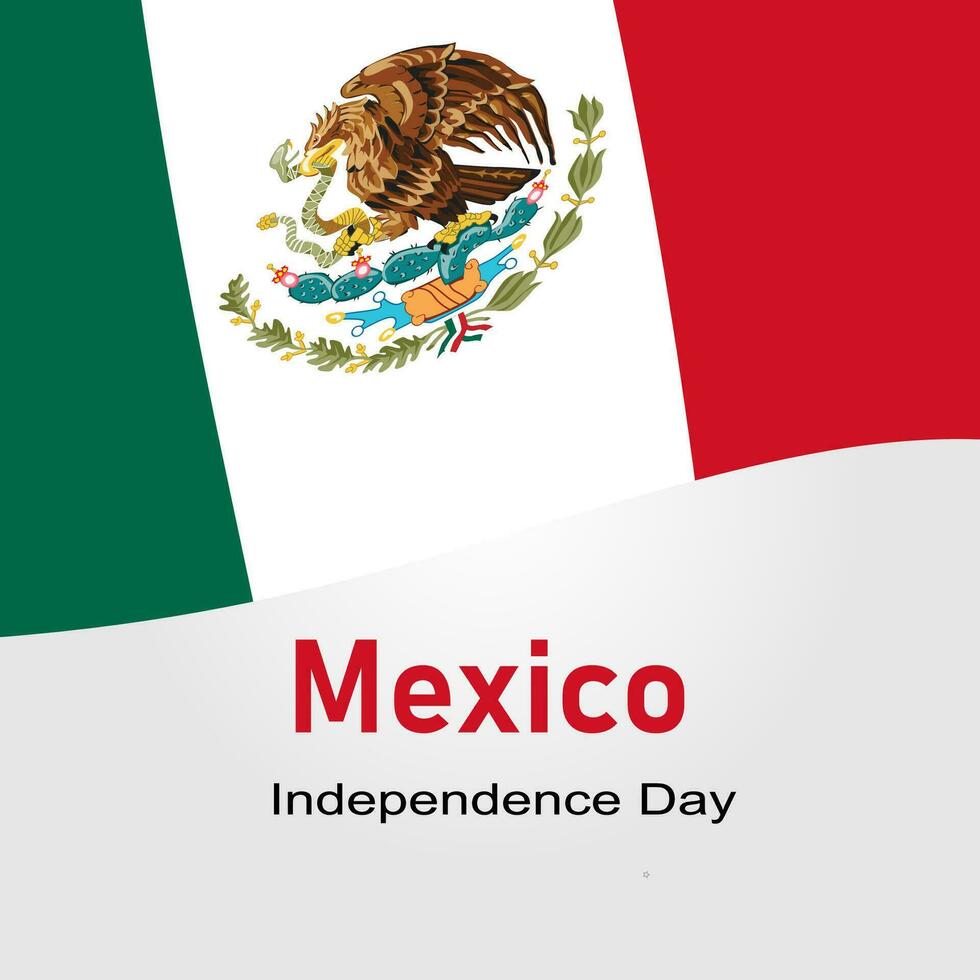 indépendance de Mexique bannière carte avec drapeau vecteur