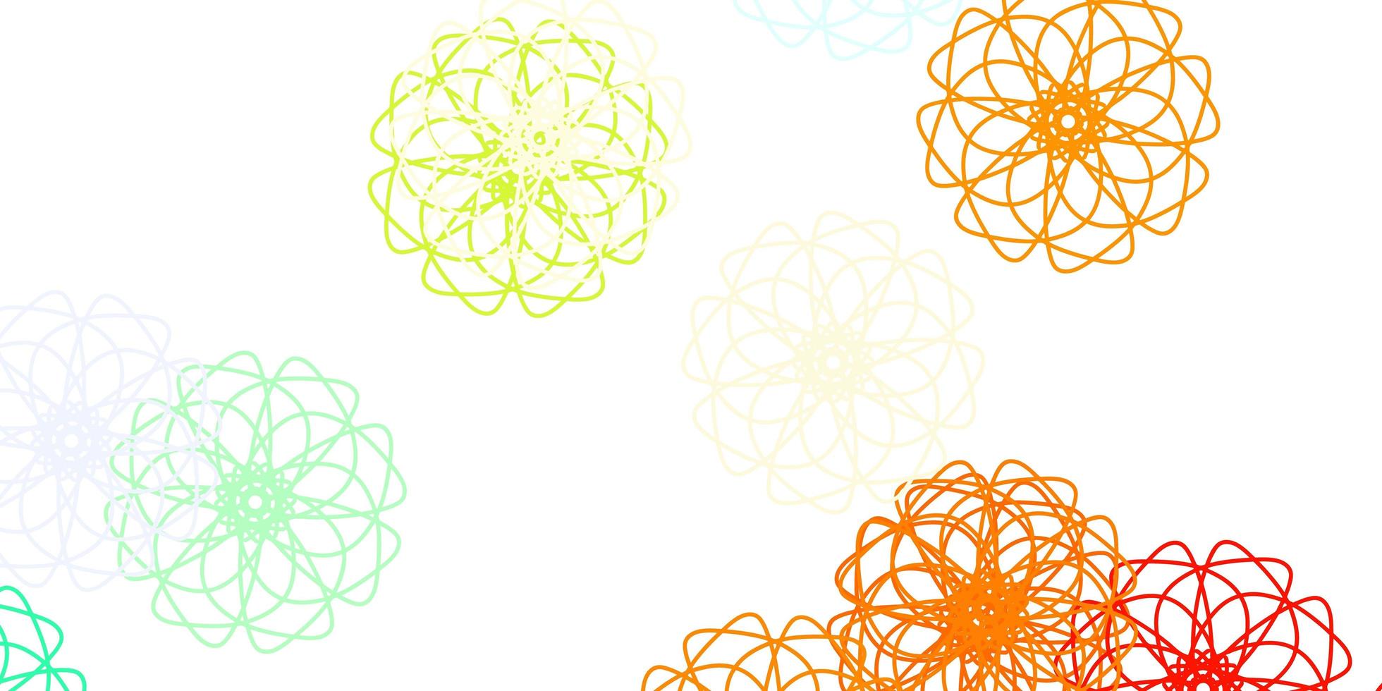 fond de doodle vecteur multicolore clair avec des fleurs.