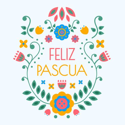 Vecteur de typographie Feliz Pascua