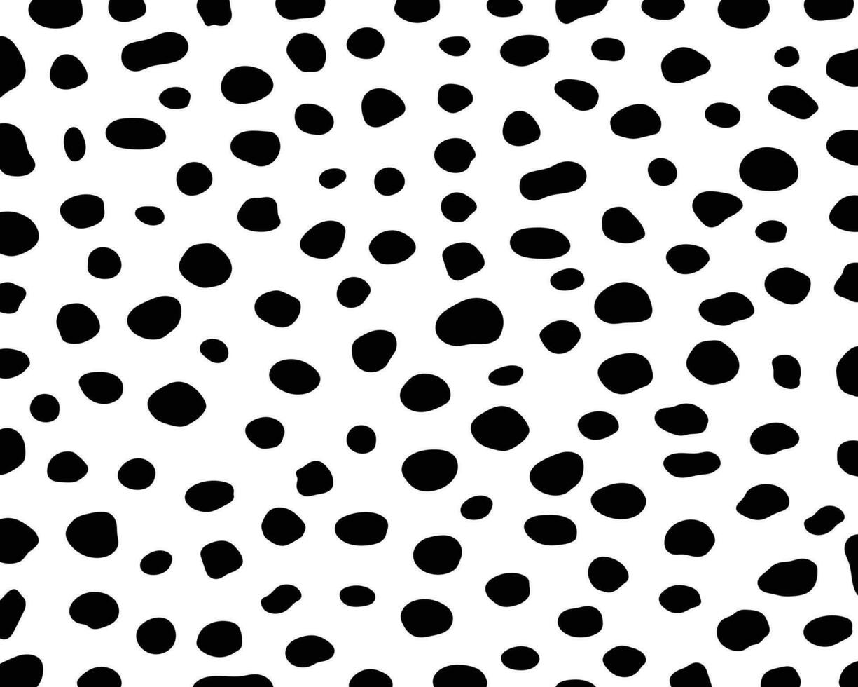 dalmatien noir taches modèle sans couture sur une blanc Contexte classique conception. vecteur