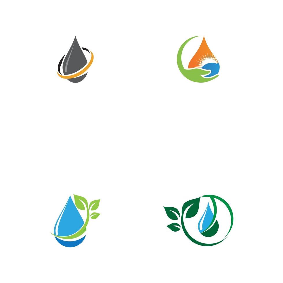 Définir la conception d'illustration vectorielle modèle de logo de goutte d'eau vecteur