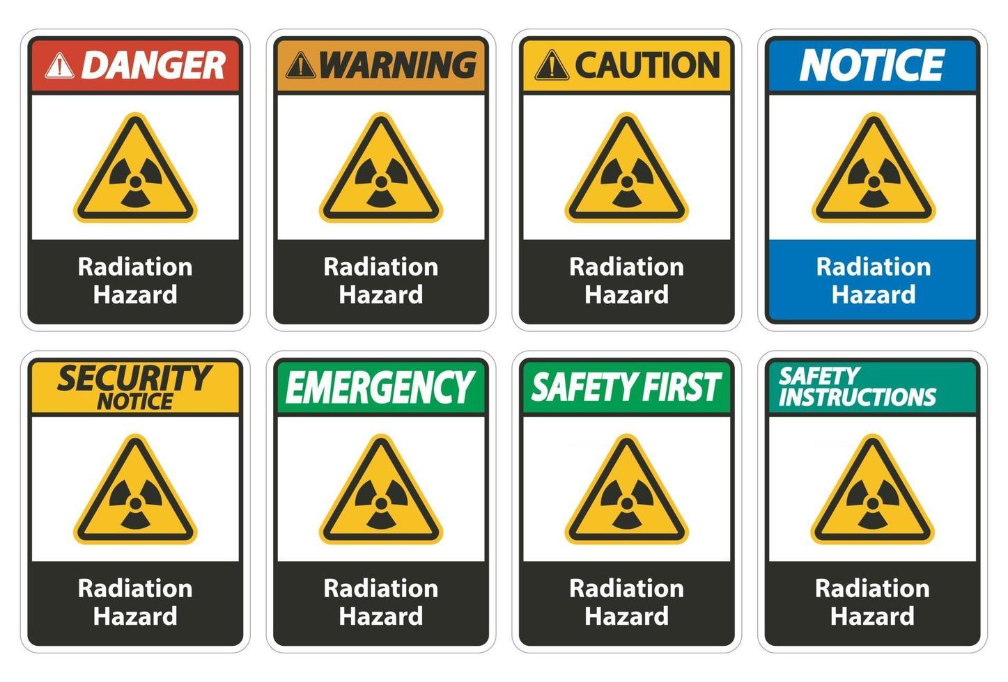 signe de symbole de danger de rayonnement isoler sur fond blanc, illustration vectorielle vecteur