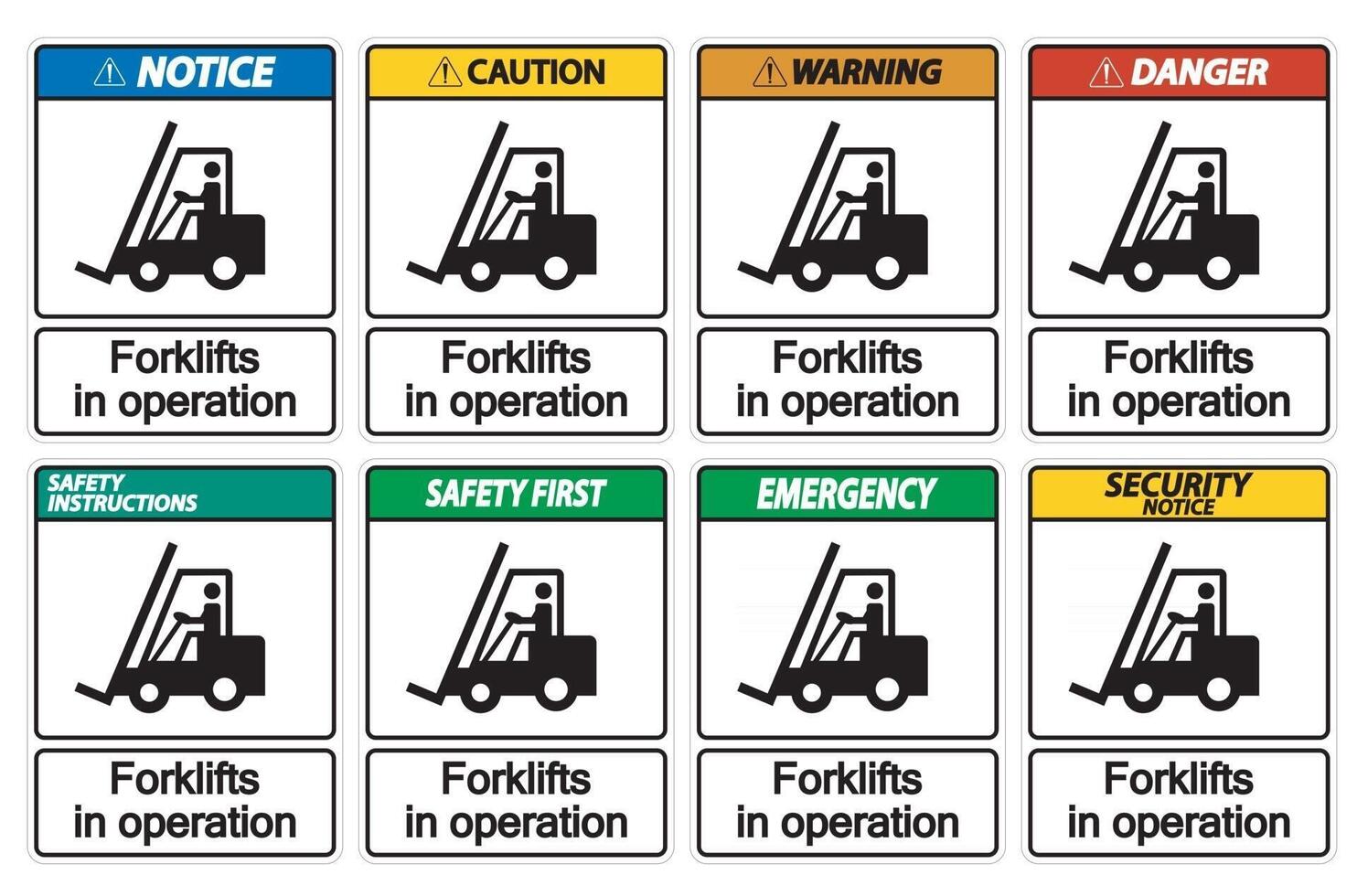 Chariots élévateurs en opération symbole signe isoler sur fond transparent, illustration vectorielle vecteur