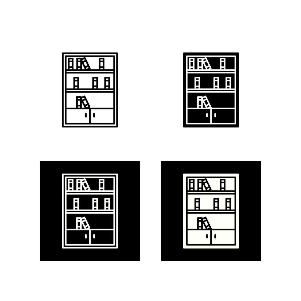 icône de vecteur d'étagère de livres