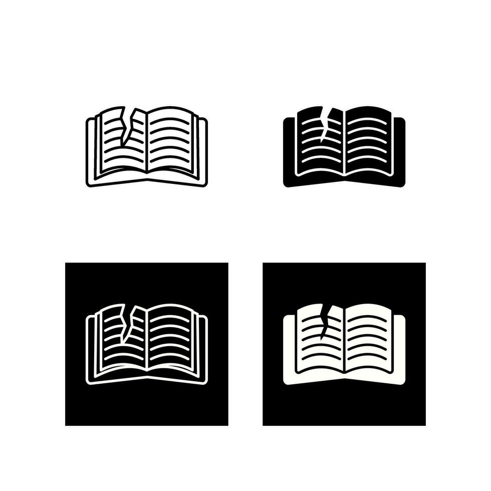 icône de vecteur de livre déchiré