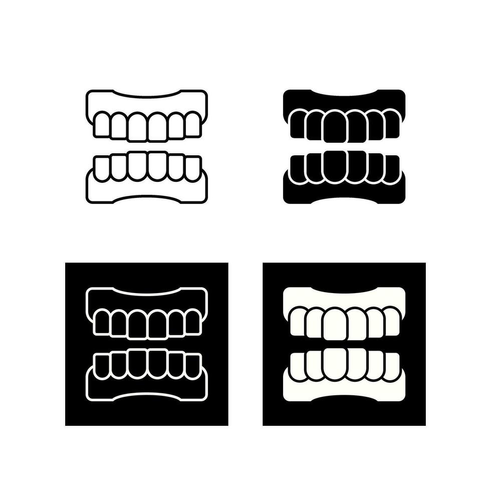 icône de vecteur de dentier