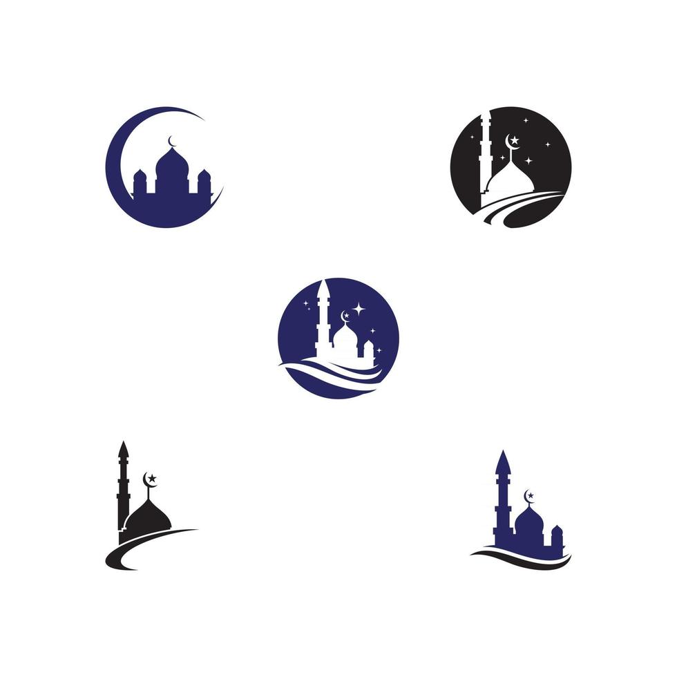 définir le symbole de vecteur de modèle de logo de mosquée