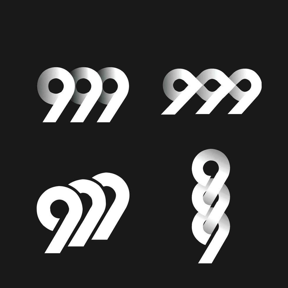 999 logo lettre vecteur