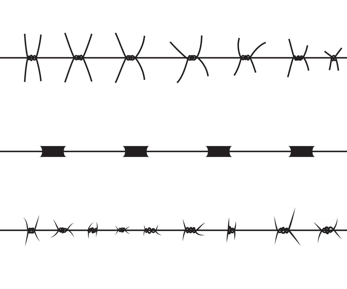 silhouette d'obstacle sévère. clôture en fil de fer barbelé. illustration vectorielle vecteur