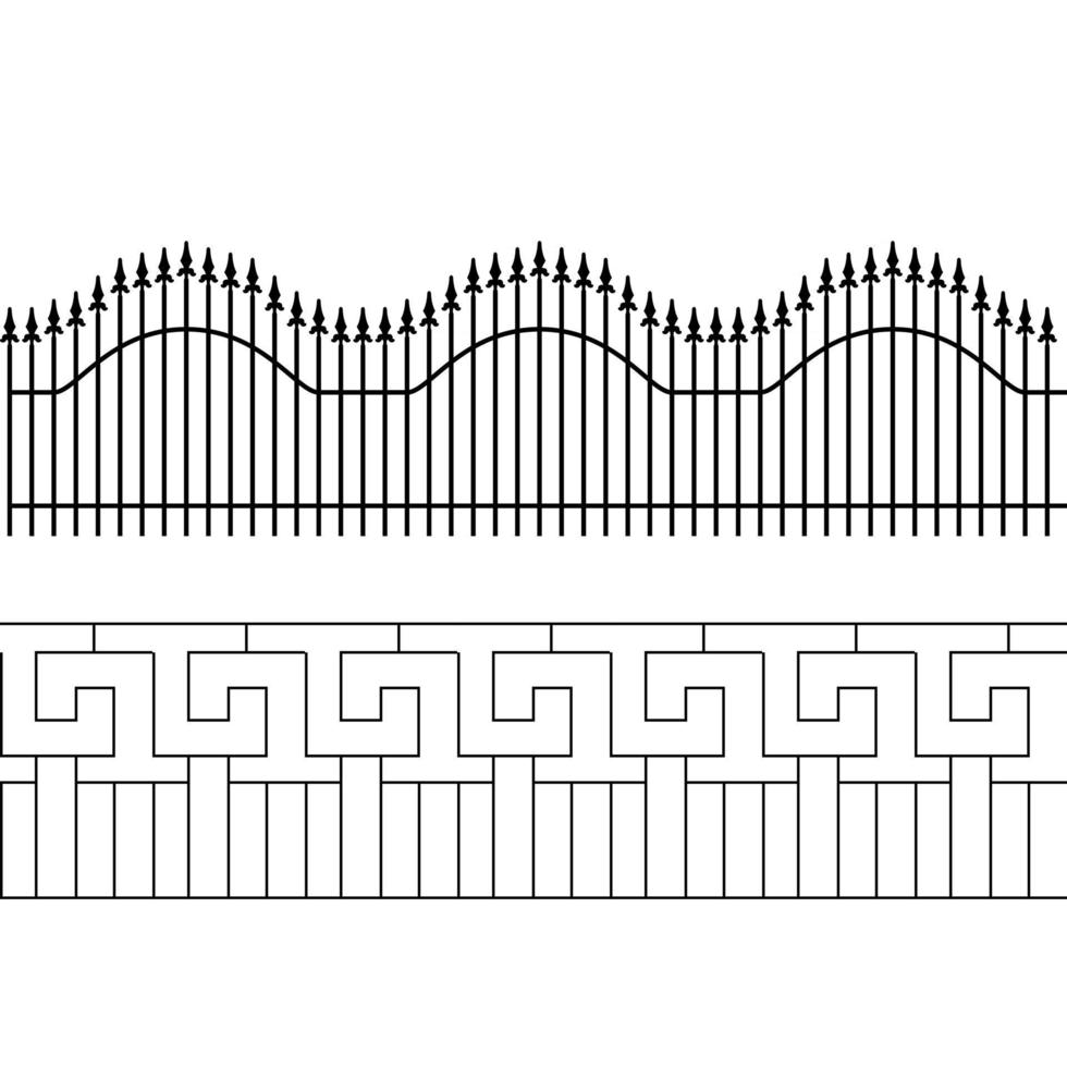 silhouette de clôture décorative. clôture de territoire. illustration vectorielle. vecteur