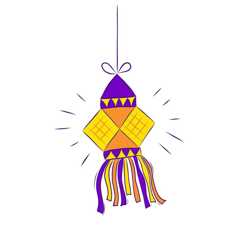 Couleur lanterne décoratif élément pour diwali vacances vecteur