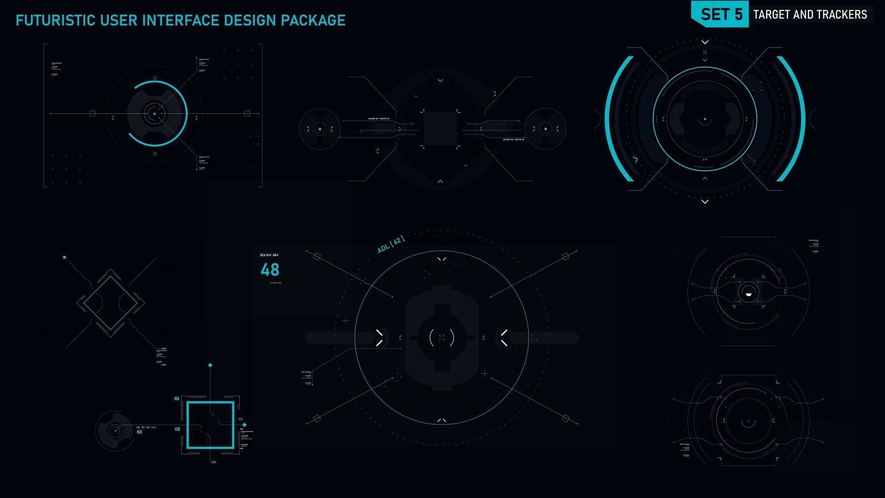 ensemble d'éléments de conception d'interface utilisateur futuriste 05 vecteur