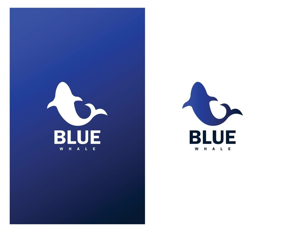 vecteur de conception de logo de baleine bleue, création de logo de poisson, création de logo sauvage, voir création de logo de poisson