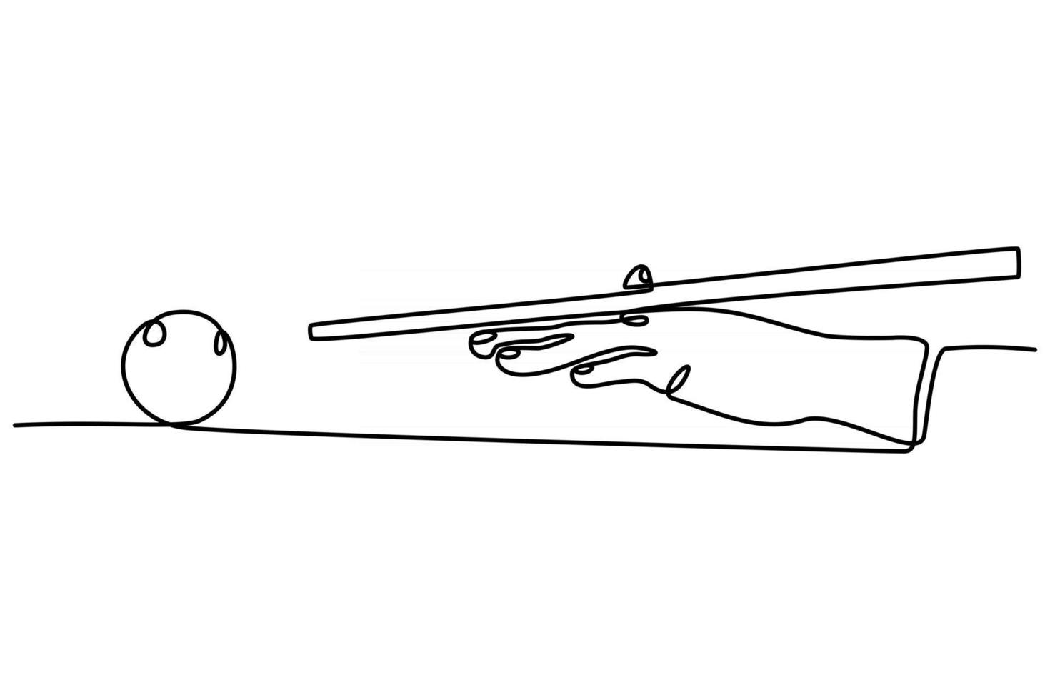 Billard de main de joueur de ligne continue avec l'illustration de vecteur de contour de boule