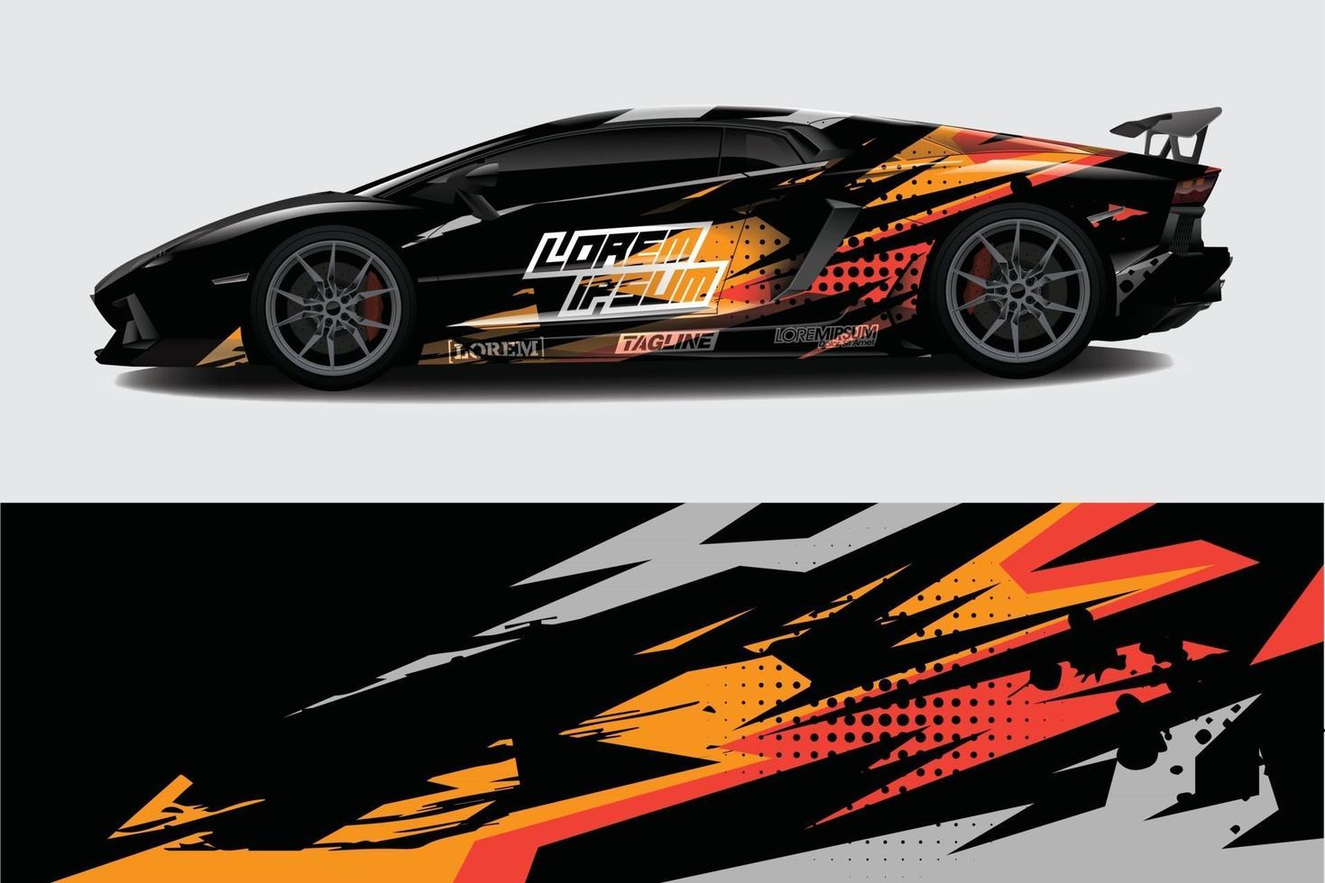 voiture wrap graphique racing abstrait pour wrap et vinyle autocollant vecteur