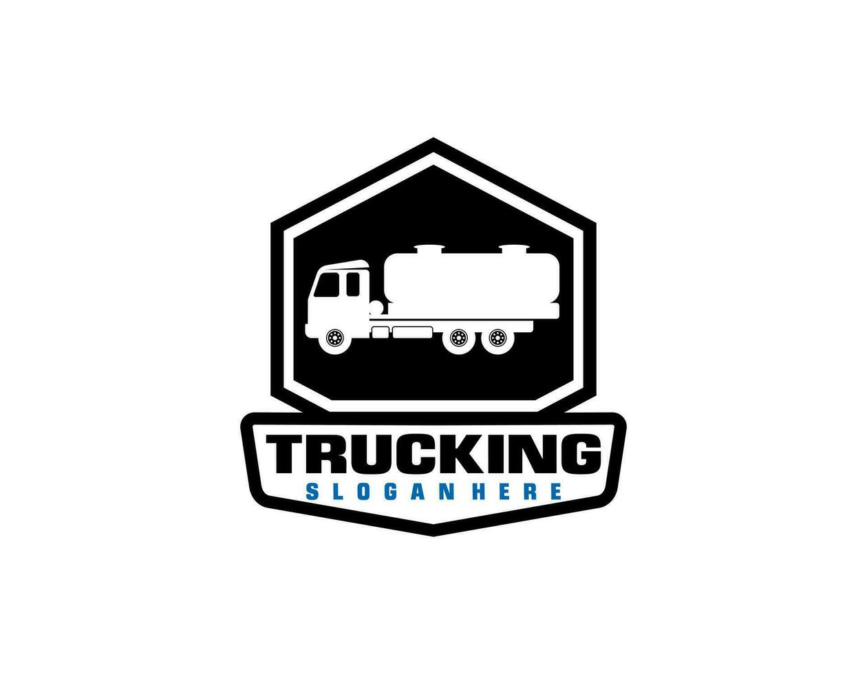 vecteur de logo de camion-citerne dans le style de l'emblème
