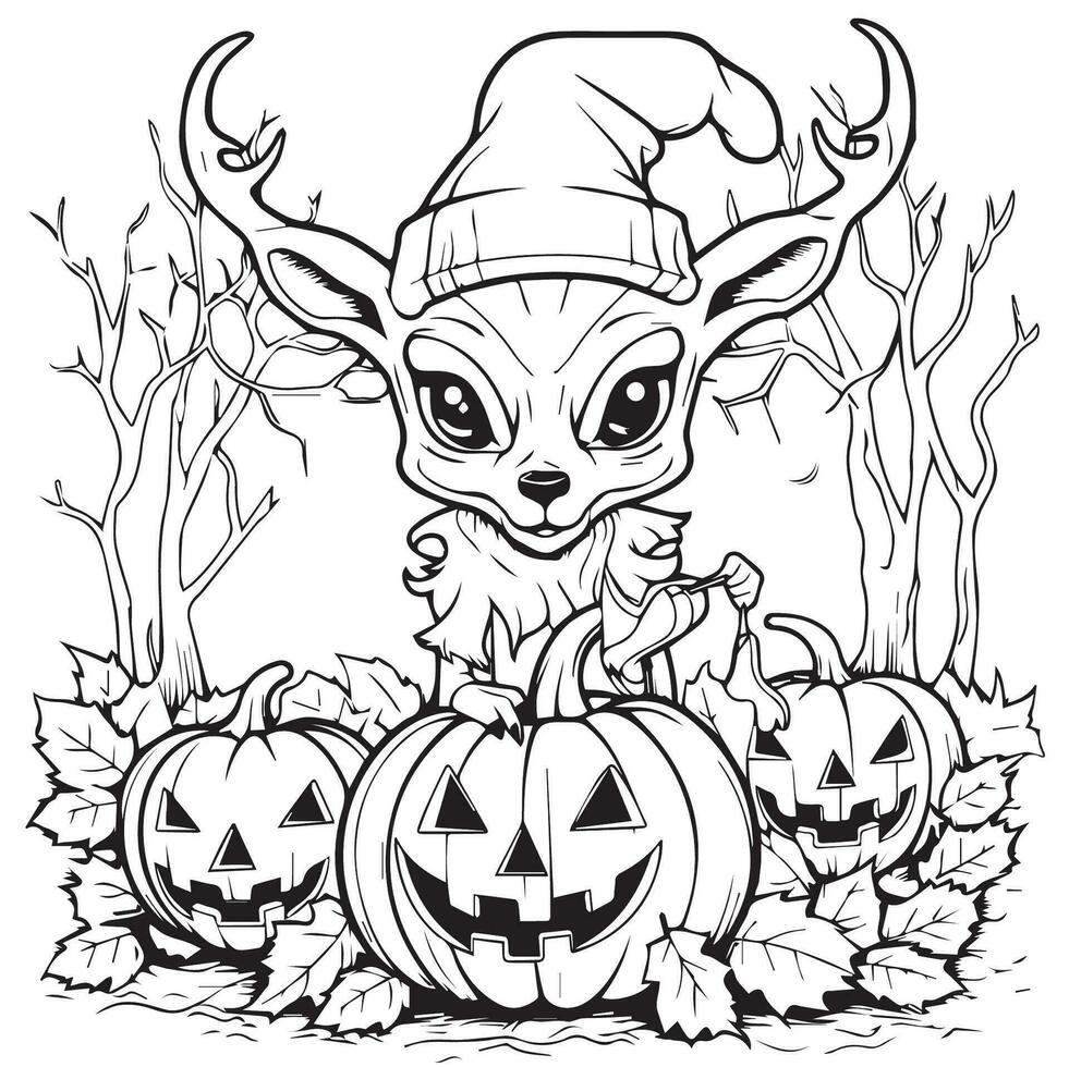 coloriage d'halloween pour les enfants vecteur