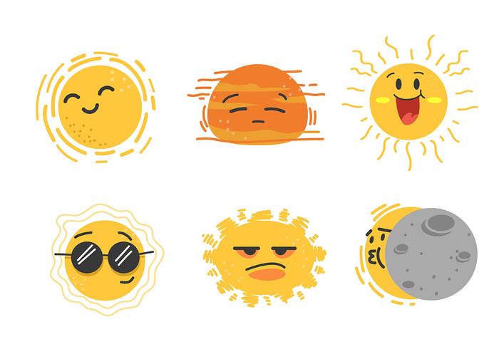 Soleil Clipart Set vecteur