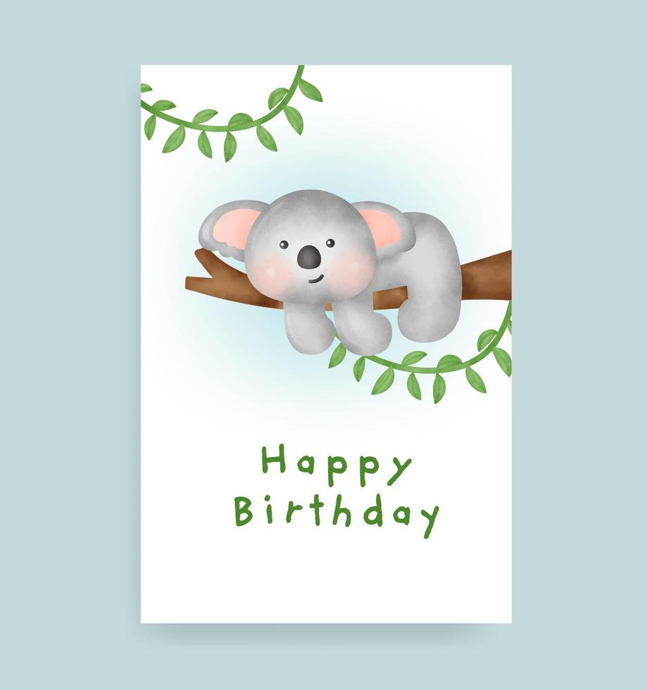 Carte Cute Koala Joyeux Anniversaire