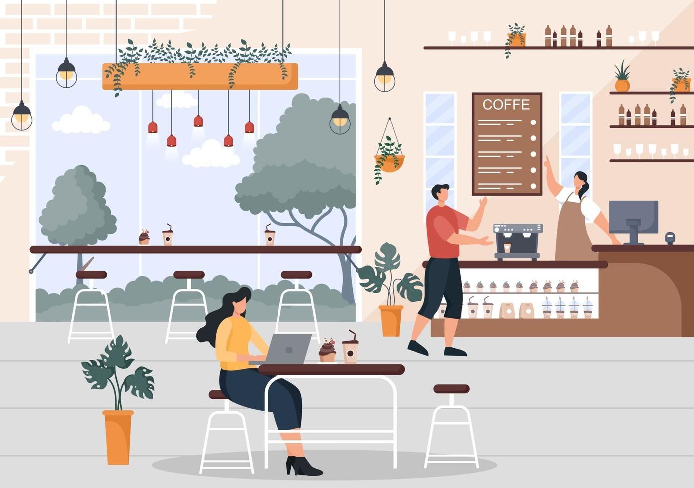 illustration de café ou de café vecteur