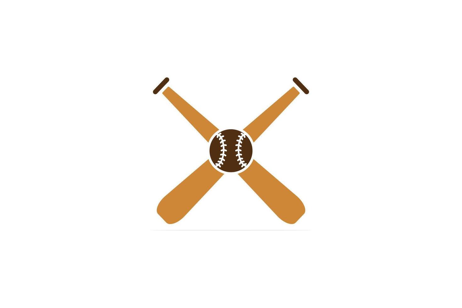 balles de baseball avec des bâtons dans traverser signe vecteur logo conception. sport objet icône concept. base-ball sport logo icône.