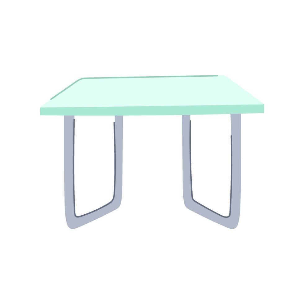 pièce verre table dessin animé vecteur illustration