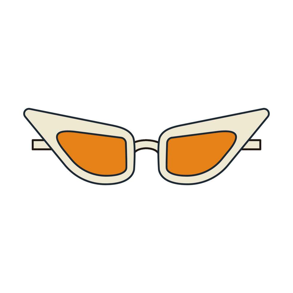 sensationnel des lunettes de soleil dans rétro hippie style . géométrique abstrait vecteur lunettes dans années 1970. vecteur plat illustration.