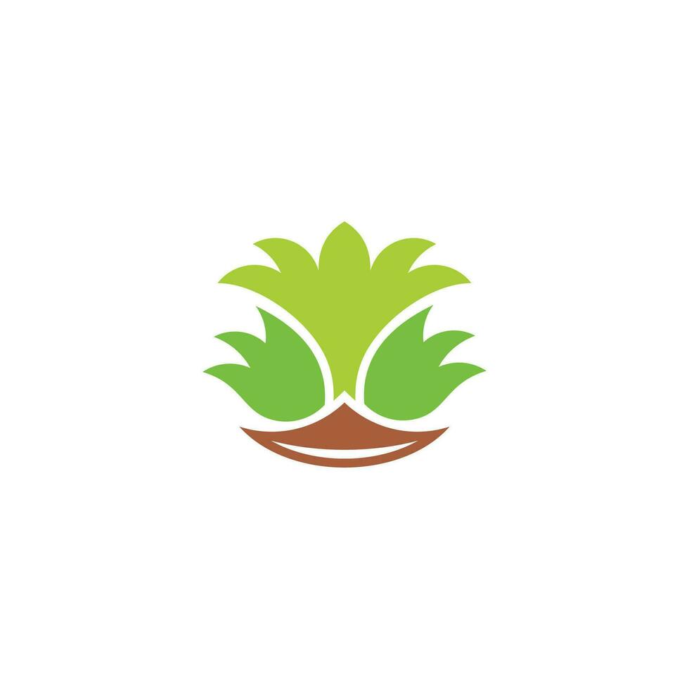 abstrait vert plante sol symbole icône vecteur