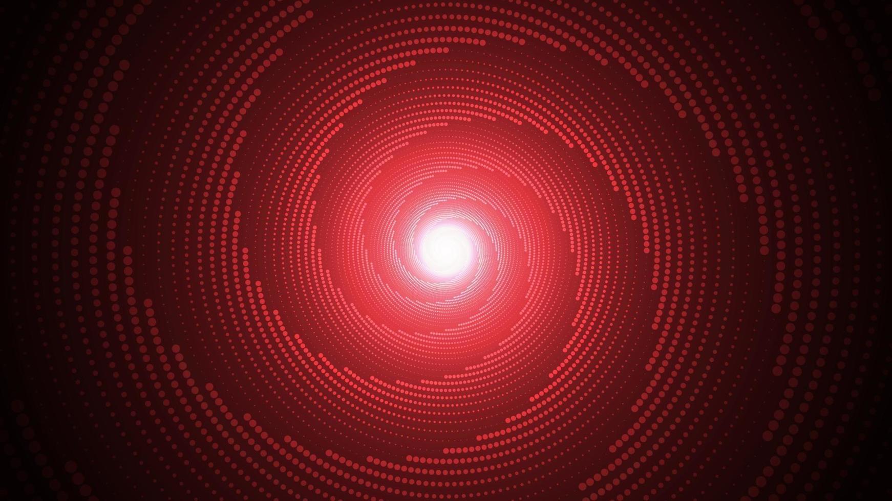 un fond abstrait rouge avec des spirales au centre utilisant des cercles comme élément principal. vecteur