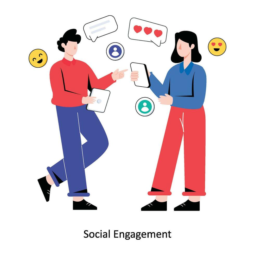 social engagement plat style conception vecteur illustration. Stock illustration