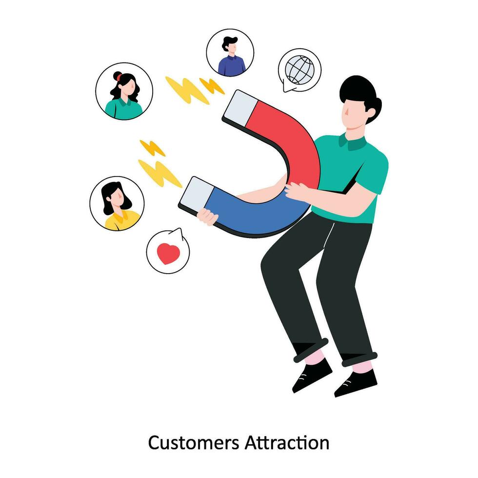 les clients attraction plat style conception vecteur illustration. Stock illustration