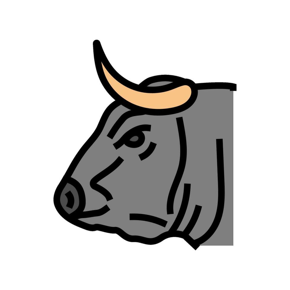 taureau tête animal Couleur icône vecteur illustration