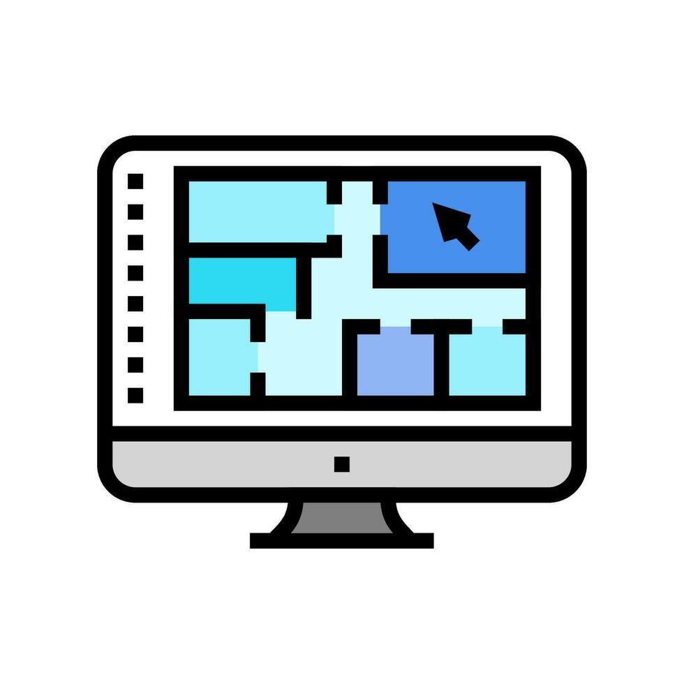 architectural des plans rédacteur Couleur icône vecteur illustration