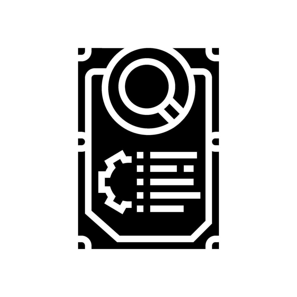 Matériel diagnostic réparation ordinateur glyphe icône vecteur illustration