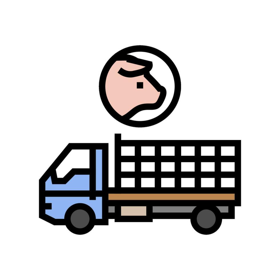 porc transport un camion Couleur icône vecteur illustration