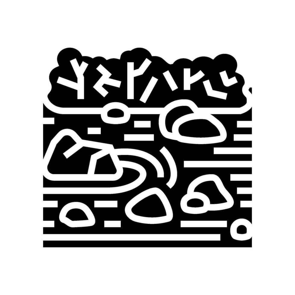 Zen jardin bouddhisme glyphe icône vecteur illustration