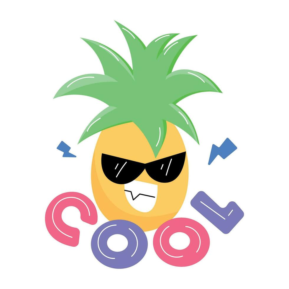 branché ananas emoji vecteur