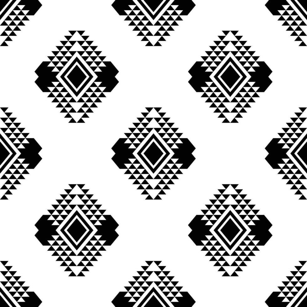 tribal sans couture répéter modèle. frontière style vecteur illustration. noir et blanc couleurs. ethnique géométrique art conception pour textile, tissu, rideau, tapis, chemise, Cadre.