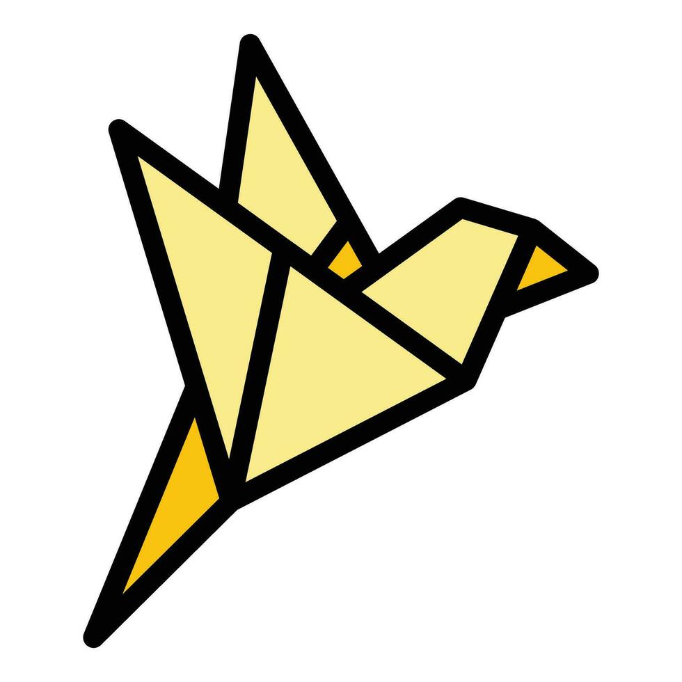 perroquet origami icône vecteur plat
