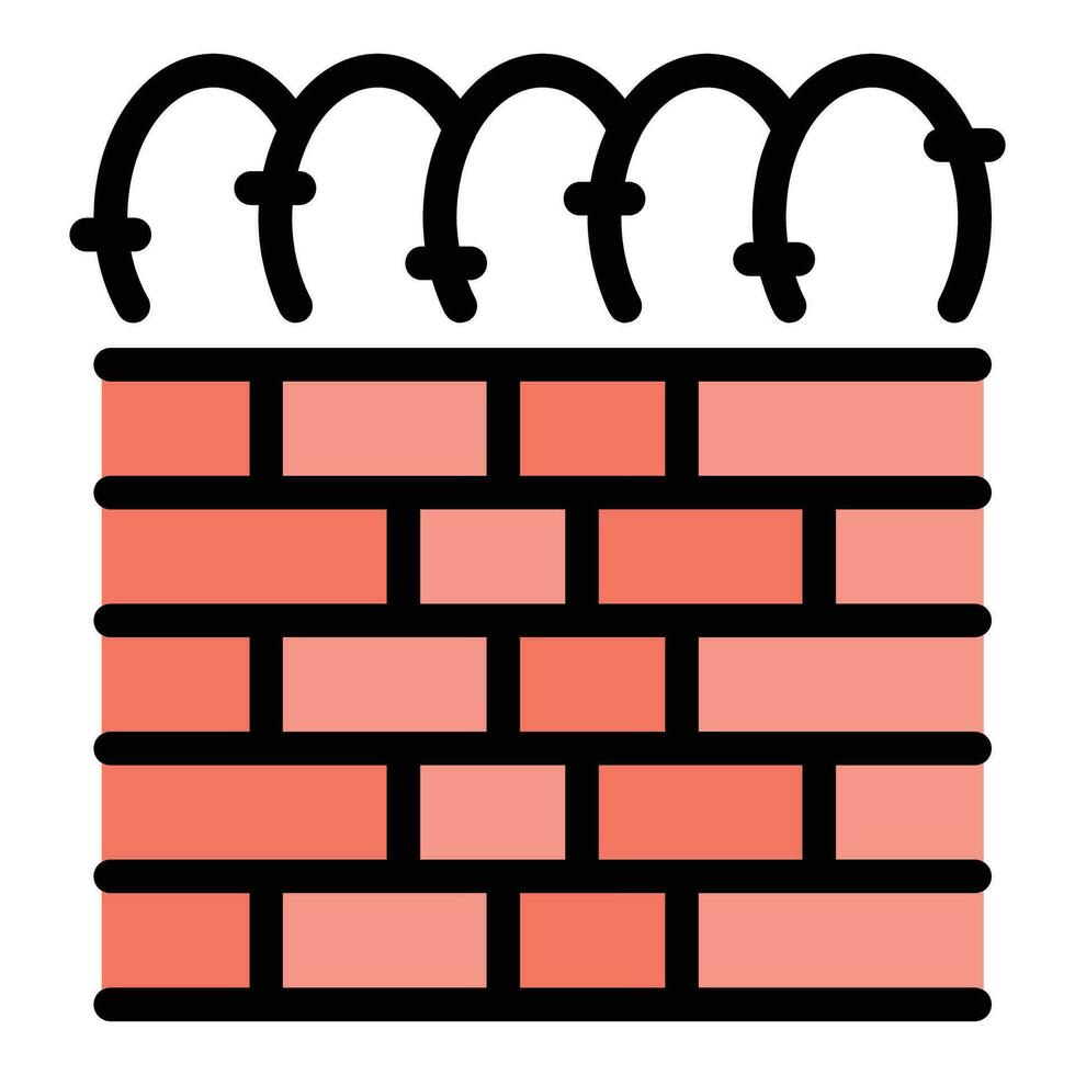 brique mur icône vecteur plat