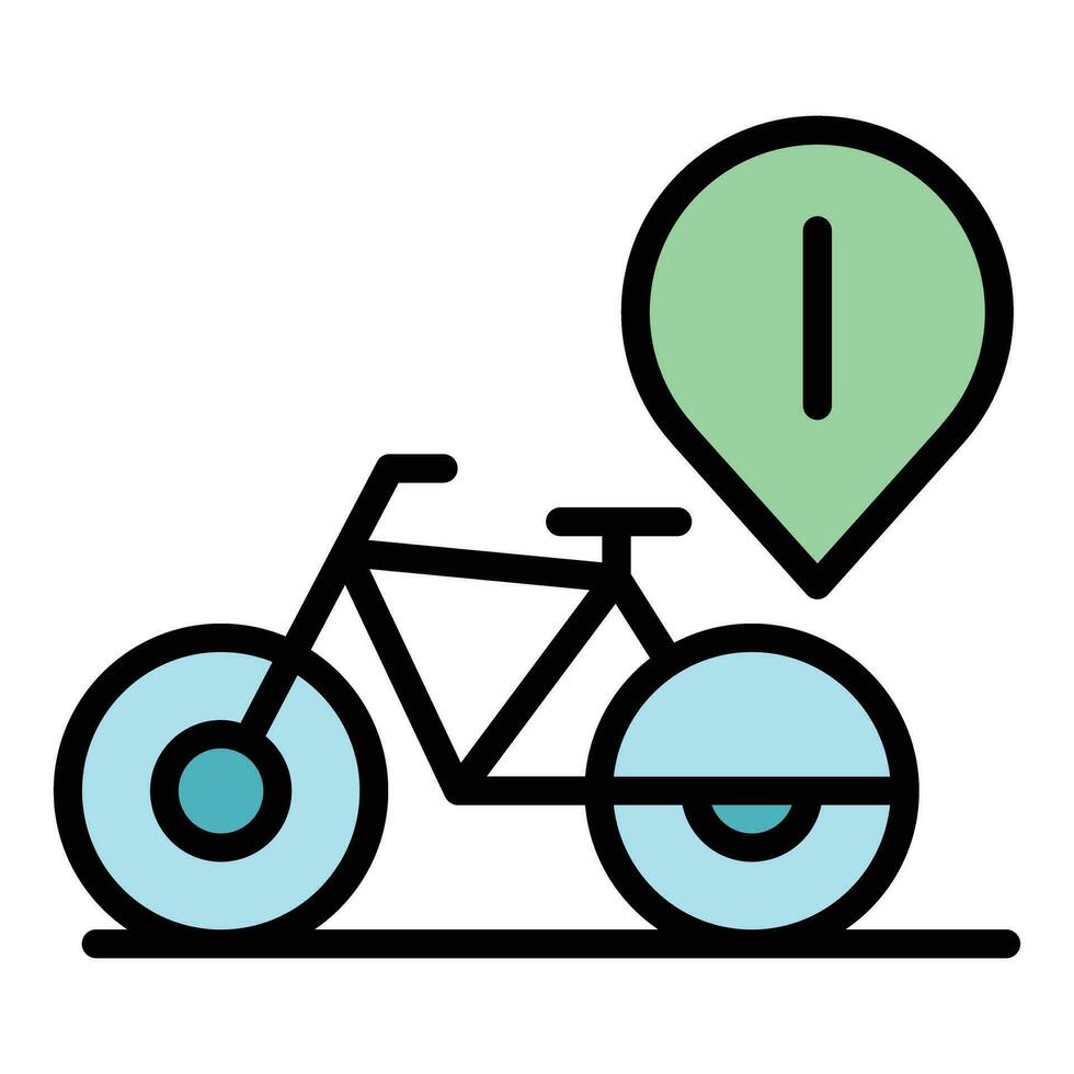 bicyclette location emplacement icône vecteur plat