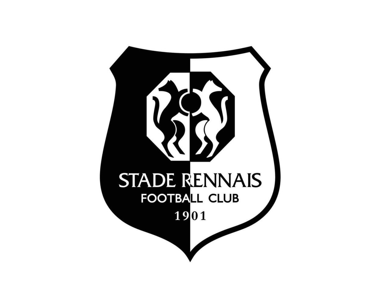 stade rennais fc club logo symbole noir ligue 1 Football français abstrait conception vecteur illustration