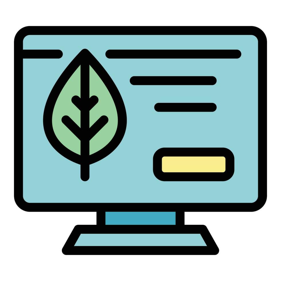 écologiquement amical moniteur icône vecteur plat