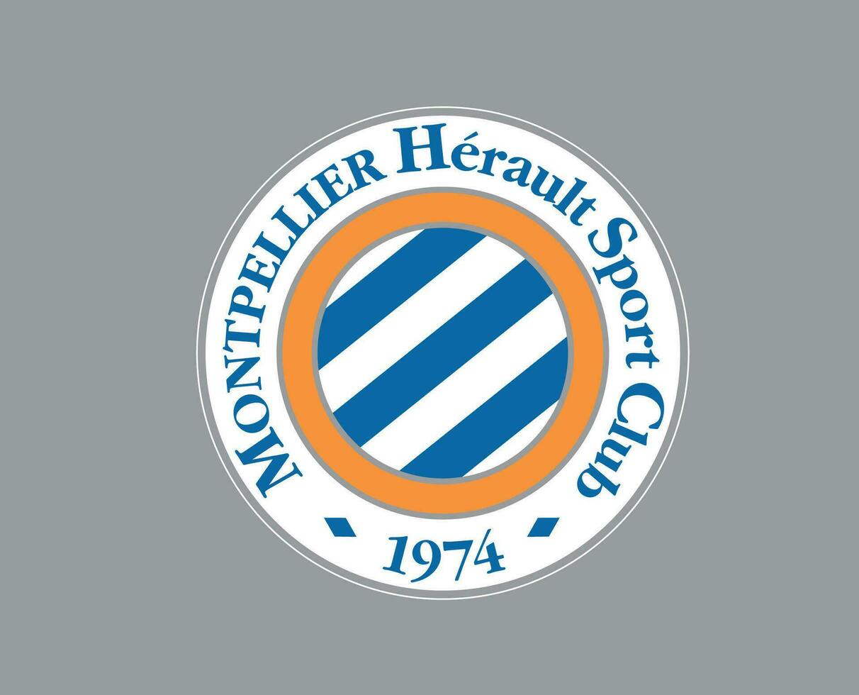 montpellier club logo symbole ligue 1 Football français abstrait conception vecteur illustration avec gris Contexte