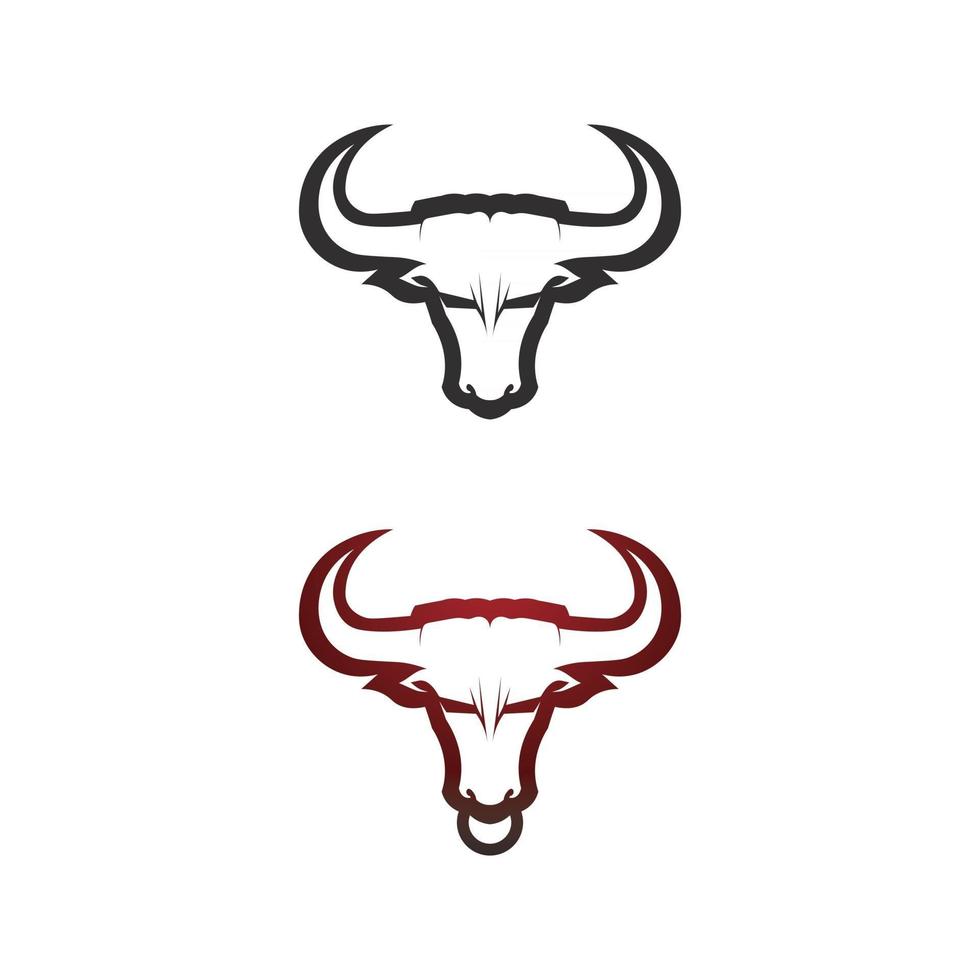 app d'icônes de modèle de logo et de symboles de vache et de buffle de corne de taureau vecteur